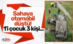 Sahaya otomobil düştü! 1'i çocuk 3 kişi...