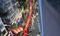 Samsun’da 1919 metrelik dev bayrakla yürüyüş