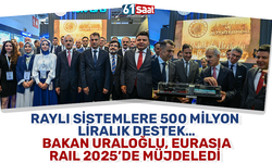 Raylı sistemlere 500 milyon liralık destek… Bakan Uraloğlu, Eurasıa Raıl 2025’de müjdeledi