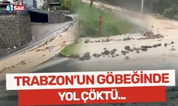 Trabzon'un göbeğinde yol çöktü!