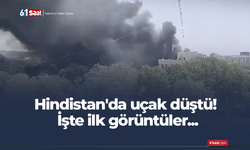 Hindistan'da uçak düştü! İşte ilk görüntüler...