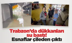 Trabzon'da dükkanları su bastı, trafodan dumanlar yükseldi