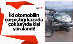 İki otomobilin çarpıştığı kazada çok sayıda kişi yaralandı!