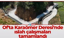 Of'ta Karaömer Deresi'nde ıslah çalışmaları tamamlandı