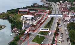 Rize'de tırların oluşturduğu tehlikeli labirent
