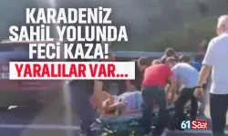 Karadeniz sahil yolunda feci kaza! Yaralılar var...