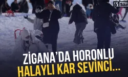 Zigana’da horonlu halaylı kar sevinci!