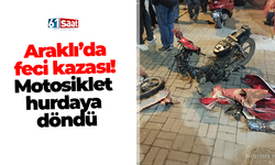 Araklı’da feci kazası! Motosiklet hurdaya döndü