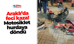 Araklı’da feci kaza! Motosiklet hurdaya döndü