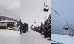 Uludağ’da kar yağışı etkili oldu, zirve beyaza büründü