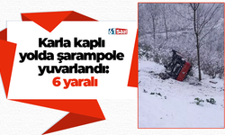 Karla kaplı yolda şarampole yuvarlandı: 6 yaralı