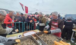 Hamsi izdihamı!  3 ton hamsi dağıtıldı