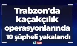 Trabzon'da kaçakçılık operasyonlarında 10 şüpheli yakalandı
