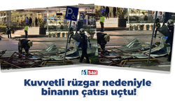Kuvvetli rüzgar nedeniyle binanın çatısı uçtu!