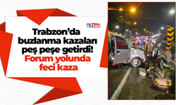 Trabzon’da buzlanma kazaları peş peşe getirdi! Forum yolunda feci kaza
