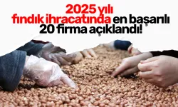 2025 yılı fındık ihracatında en başarılı 20 firma açıklandı!