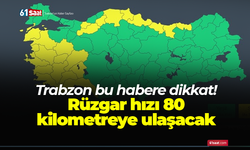 Trabzon bu habere dikkat! Rüzgar hızı 80 kilometreye ulaşacak