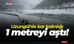 Uzungöl'de kar kalınlığı 1 metreyi aştı!