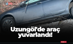 Uzungöl'de araç yuvarlandı!