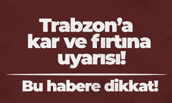 Trabzon’a kar ve fırtına uyarısı!