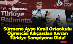 Sürmene Ayşe Kırali Ortaokulu Öğrencisi Kılıçarslan Kıvran, Türkiye Şampiyonu Oldu