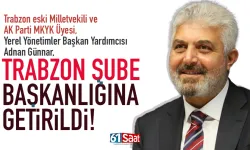 Eski Milletvekili Adnan Günnar, Trabzon Şube Başkanlığına getirildi!