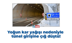 Yoğun kar yağışı nedeniyle  tünel girişine çığ düştü!