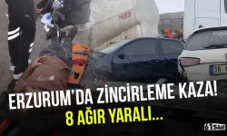 Erzurum'da zincirleme kazada can pazarı yaşandı: 8 ağır yaralı...