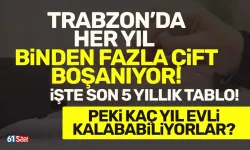 Trabzon'da her yıl binden fazla çift boşanıyor... Peki kaç yıl evli kalabiliyorlar?