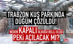 Trabzon Kuş Parkı’nda düğüm çözüldü! Br süredir kapalıydı…