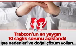 Trabzon’un en yaygın 10 sağlık sorunu açıklandı! İşte nedenleri ve doğal çözüm yolları...