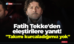 Fatih Tekke'den eleştirilere yanıt! "Takımı kurcaladığımız yok"