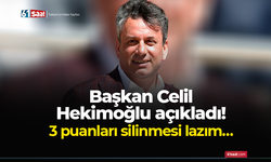Başkan Celil Hekimoğlu açıkladı! 3 puanları silinmesi lazım…