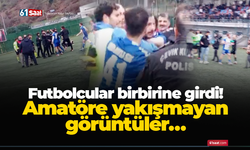 Futbolcular birbirine girdi! Amatöre yakışmayan görüntüler…