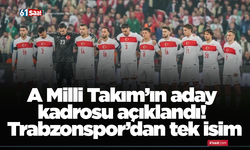 A Milli Takım’ın aday kadrosu açıklandı! Trabzonspor’dan tek isim