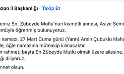 İYİ Parti Trabzon İl Yöneticisinin acı günü...