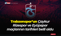 Trabzonspor’un Çaykur Rizespor ve Eyüpspor maçlarının tarihleri belli oldu