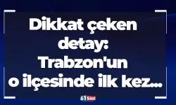 Dikkat çeken detay: Trabzon'un o ilçesinde ilk kez...