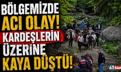 Bölgemizde acı olay! Kardeşlerin üzerine kaya düştü...