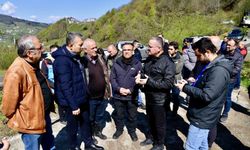 Trabzon Valisi Şahin, heyelan bölgesinde inceleme yaptı