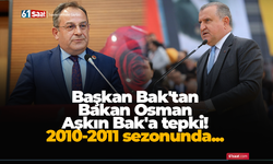 Başkan Bak'tan Bakan Osman Aşkın Bak'a tepki! 2010-2011 sezonunda...