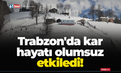 Trabzon'da kar hayatı olumsuz etkiledi!