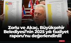 Zorlu ve Akaç, Büyükşehir Belediyesi’nin 2025 yılı faaliyet Raporu’nu değerlendirdi!