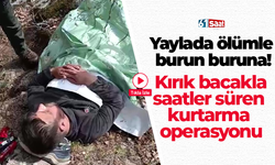 Yaylada ölümle burun buruna! Kırık bacakla saatler süren kurtarma operasyonu