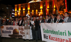Trabzon'da İsrail güçlerinin Küresel Sumud Filosu'na saldırısına tepki gösterildi