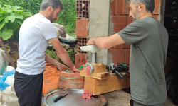 Rizeli vatandaş matkaptan kıyma makinesi yaptı