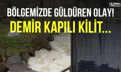 Bölgemizde güldüren olay! Asma köprüye demir kapılı kilit...