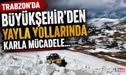 Trabzon'da Büyükşehir'den yayla yollarında karla mücadele...