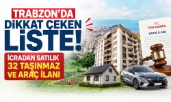 Trabzon’da dikkat çeken liste! İcradan satılık 32 taşınmaz ve araç ilanı