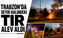 Trabzon'da seyir halindeki tır alev aldı!
